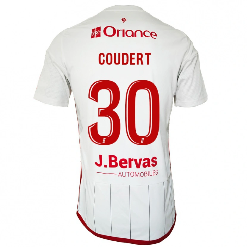 Danxen Hombre Camiseta Grégoire Coudert #30 Blanco Rojo 2ª Equipación 2025/26 La Camisa México
