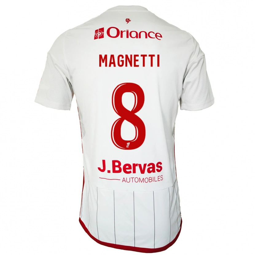 Danxen Hombre Camiseta Hugo Magnetti #8 Blanco Rojo 2ª Equipación 2025/26 La Camisa México