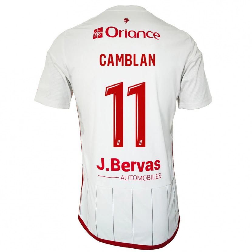 Danxen Hombre Camiseta Axel Camblan #11 Blanco Rojo 2ª Equipación 2025/26 La Camisa México