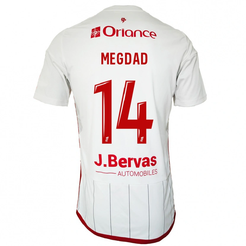Danxen Hombre Camiseta Noa Megdad #14 Blanco Rojo 2ª Equipación 2025/26 La Camisa México