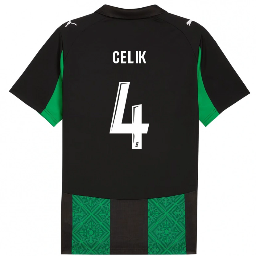 Danxen Hombre Camiseta Nidal Celik #4 Negro Verde 2ª Equipación 2025/26 La Camisa México