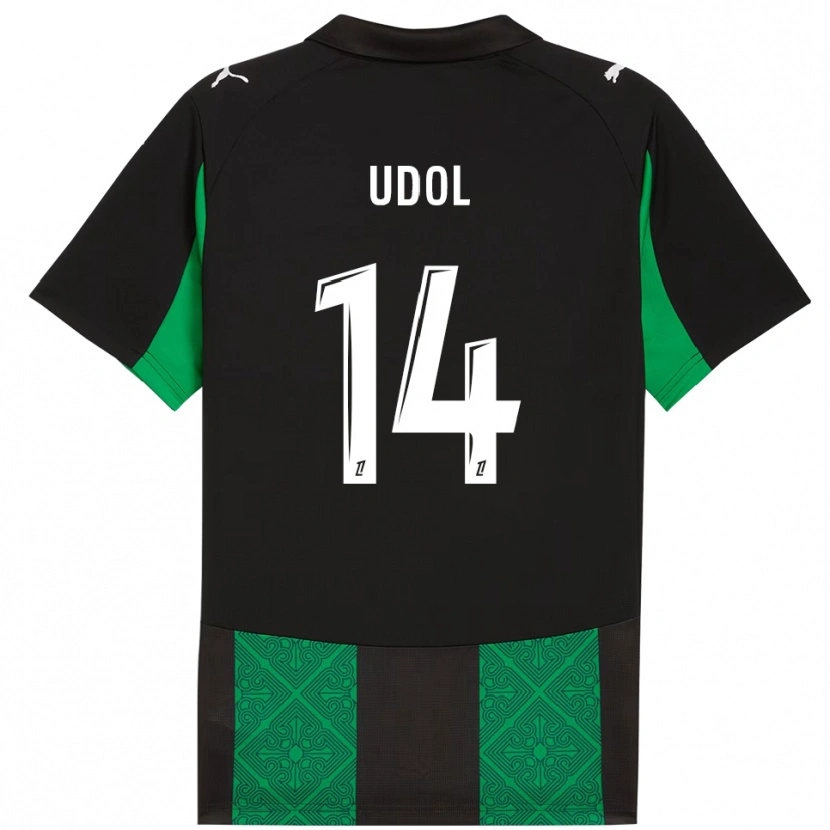 Danxen Hombre Camiseta Matthieu Udol #14 Negro Verde 2ª Equipación 2025/26 La Camisa México