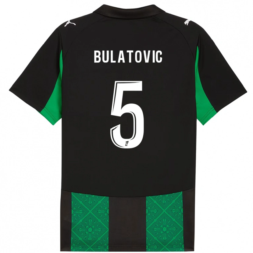 Danxen Hombre Camiseta Andrija Bulatovic #5 Negro Verde 2ª Equipación 2025/26 La Camisa México