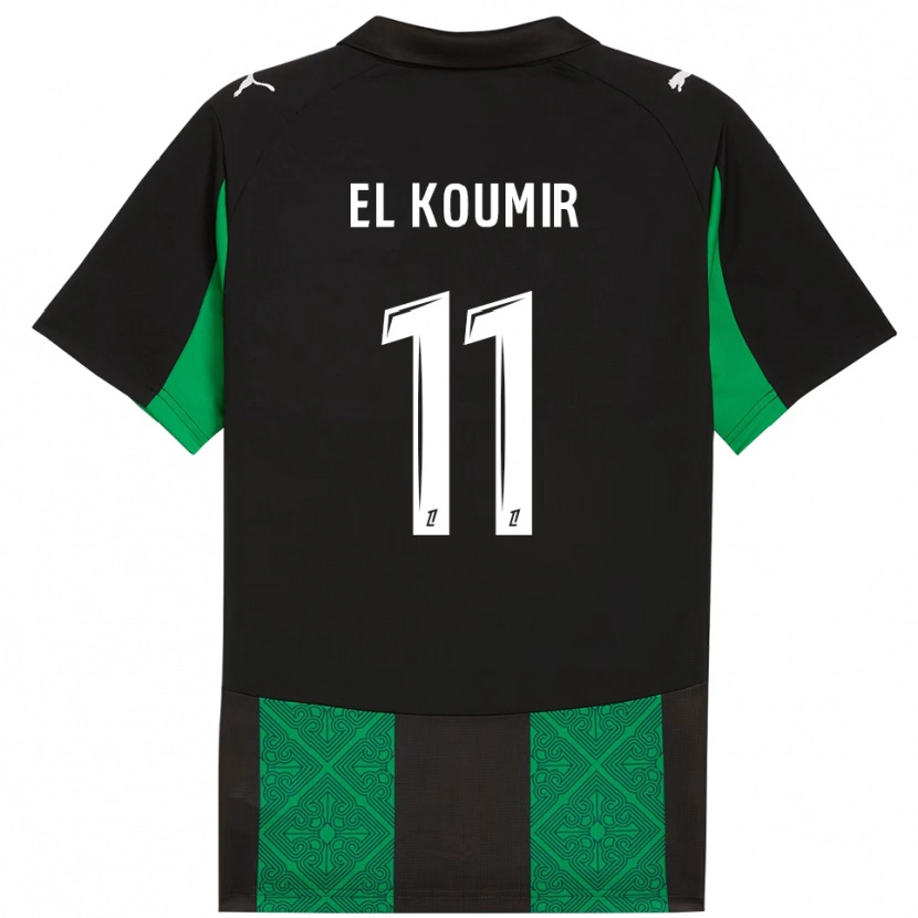 Danxen Hombre Camiseta Kaîna El Koumir #11 Negro Verde 2ª Equipación 2025/26 La Camisa México
