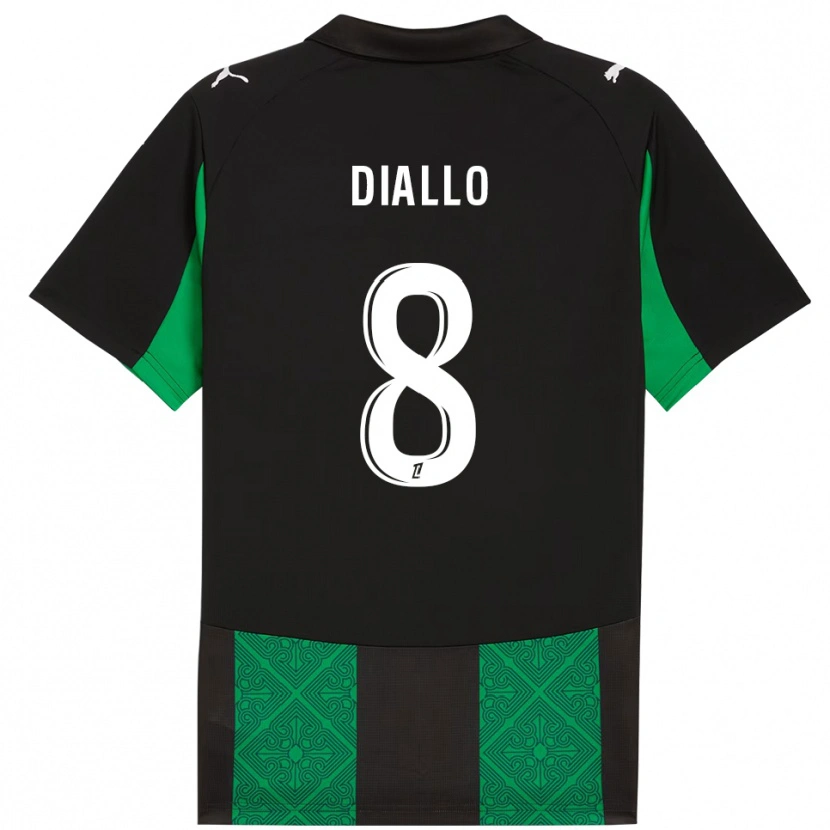 Danxen Hombre Camiseta Alpha Diallo #8 Negro Verde 2ª Equipación 2025/26 La Camisa México
