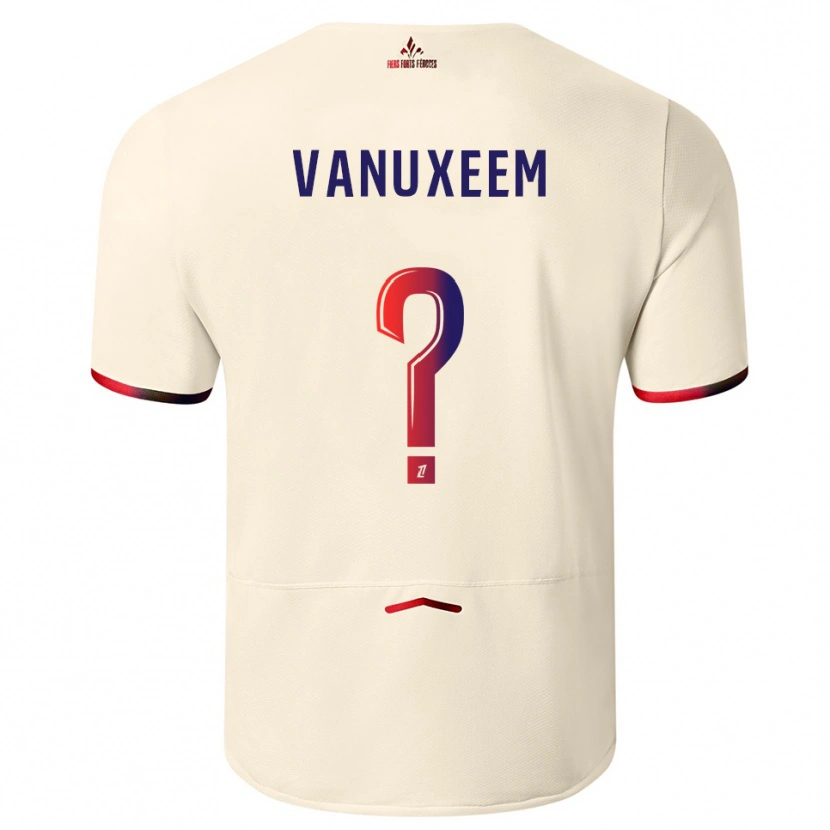 Danxen Hombre Camiseta Joséphine Vanuxeem #0 Blanquecino Rojo 2ª Equipación 2025/26 La Camisa México
