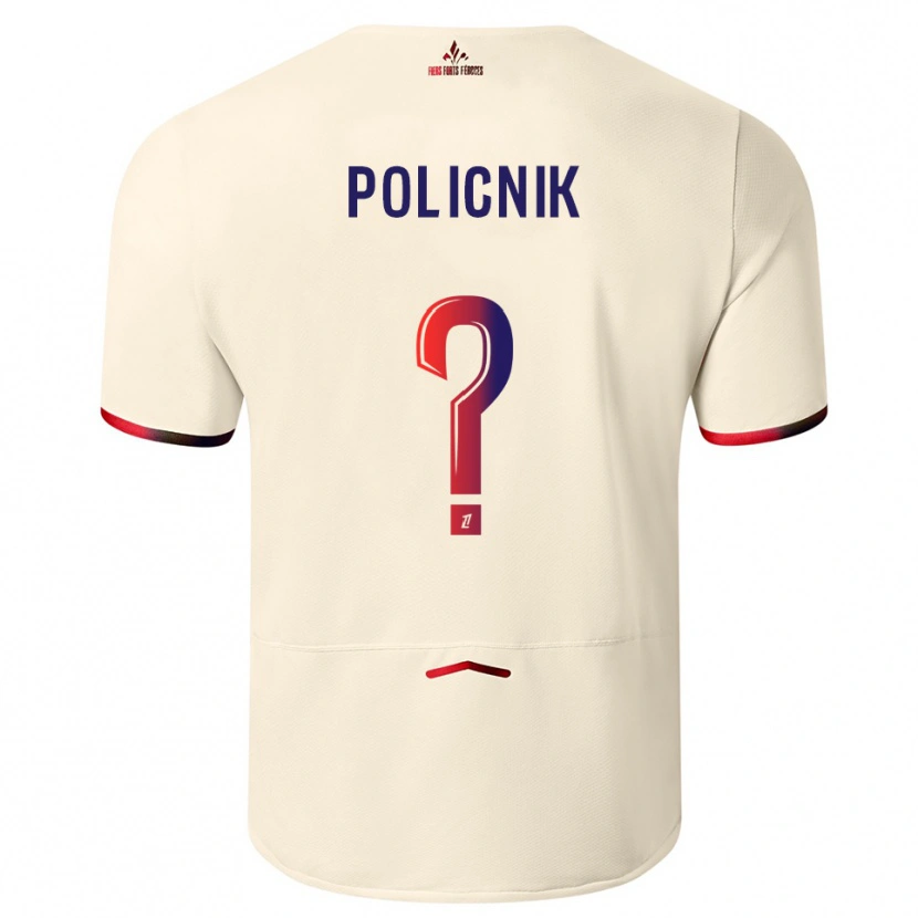 Danxen Hombre Camiseta Valéryane Policnik #0 Blanquecino Rojo 2ª Equipación 2025/26 La Camisa México