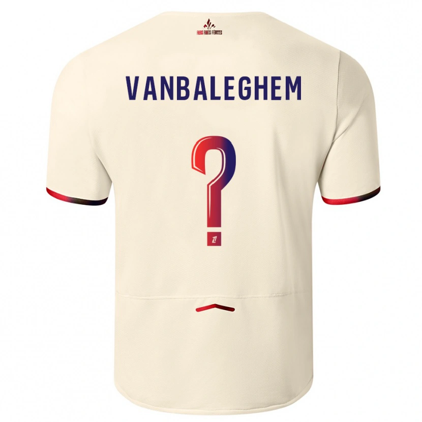 Danxen Hombre Camiseta Valentin Vanbaleghem #0 Blanquecino Rojo 2ª Equipación 2025/26 La Camisa México