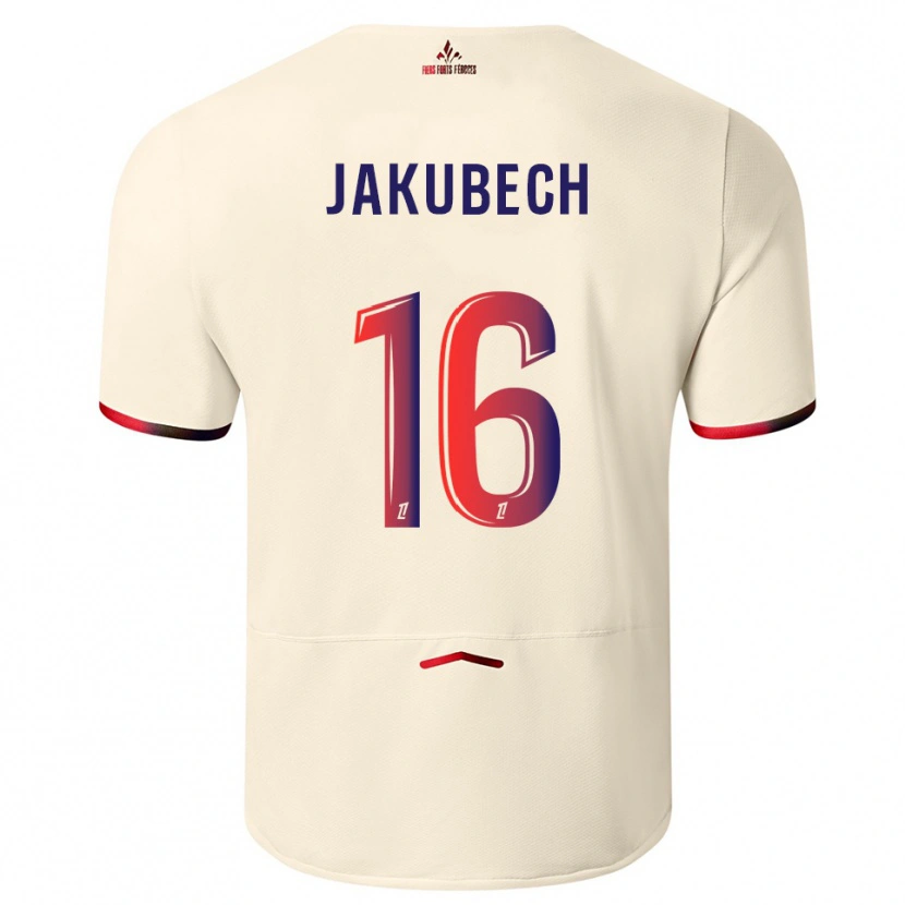 Danxen Hombre Camiseta Adam Jakubech #16 Blanquecino Rojo 2ª Equipación 2025/26 La Camisa México