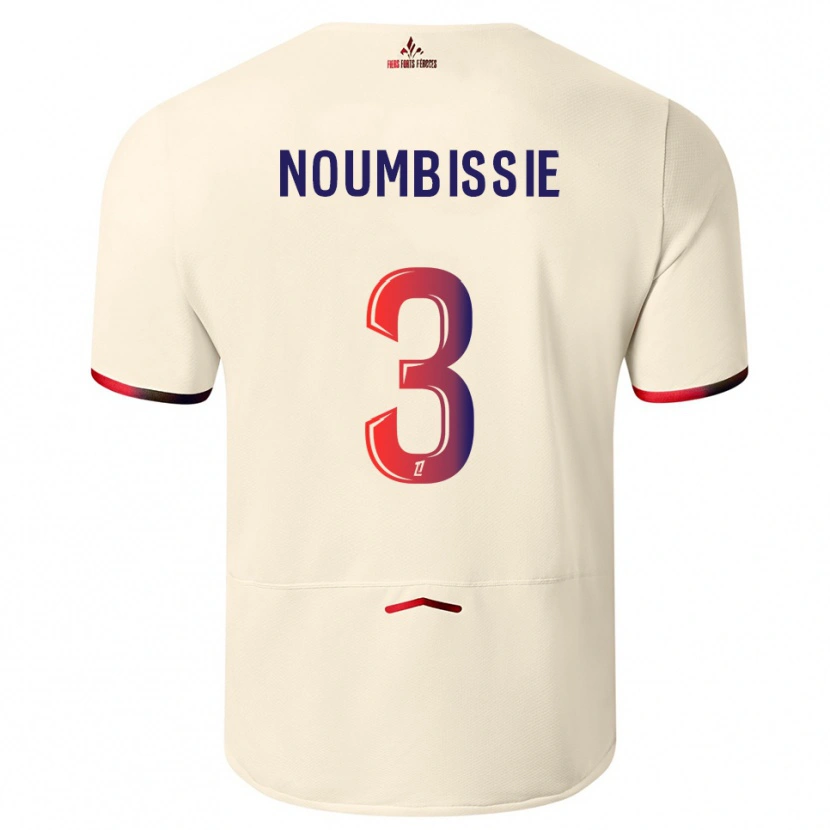 Danxen Hombre Camiseta Stéphane Noumbissie #3 Blanquecino Rojo 2ª Equipación 2025/26 La Camisa México