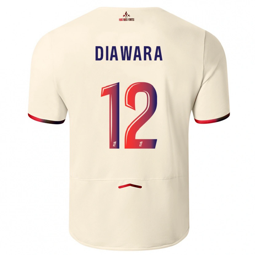 Danxen Hombre Camiseta Bakari Diawara #12 Blanquecino Rojo 2ª Equipación 2025/26 La Camisa México