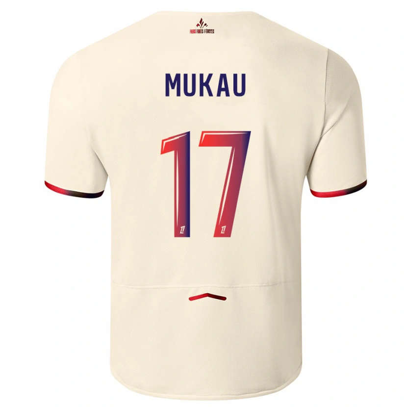 Danxen Hombre Camiseta Ngal'ayel Mukau #17 Blanquecino Rojo 2ª Equipación 2025/26 La Camisa México