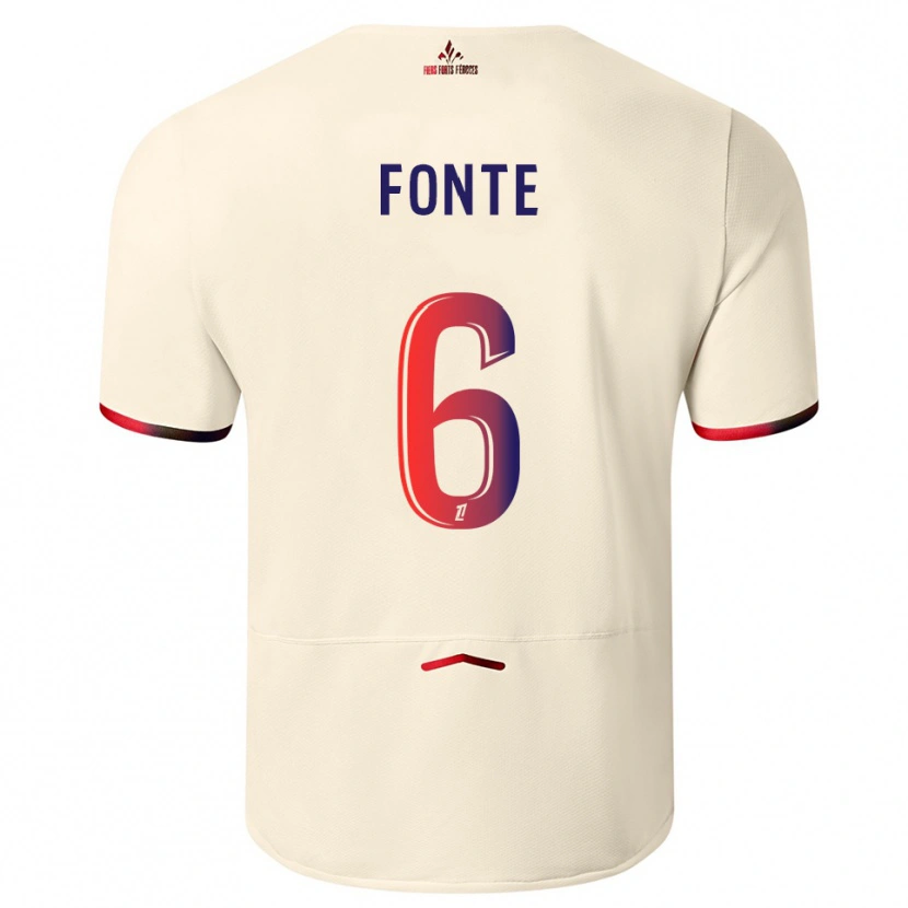Danxen Hombre Camiseta Jose Fonte #6 Blanquecino Rojo 2ª Equipación 2025/26 La Camisa México