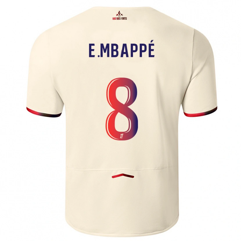 Danxen Hombre Camiseta Ethan Mbappé #8 Blanquecino Rojo 2ª Equipación 2025/26 La Camisa México