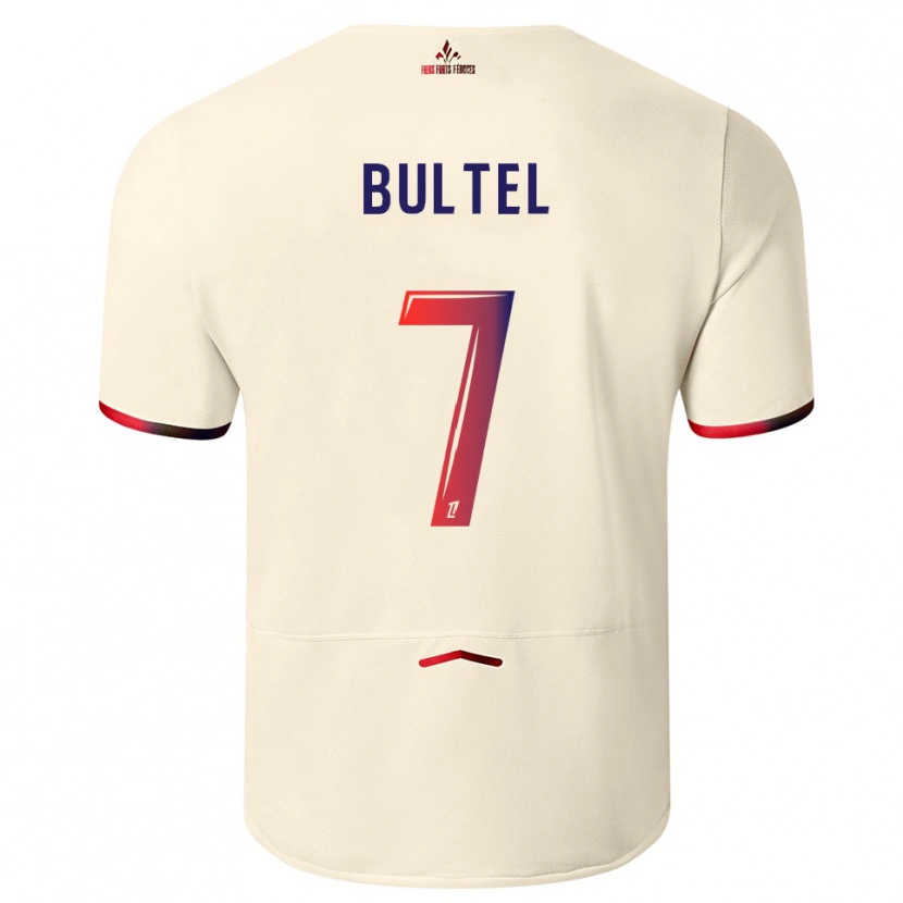 Danxen Hombre Camiseta Ludivine Bultel #7 Blanquecino Rojo 2ª Equipación 2025/26 La Camisa México