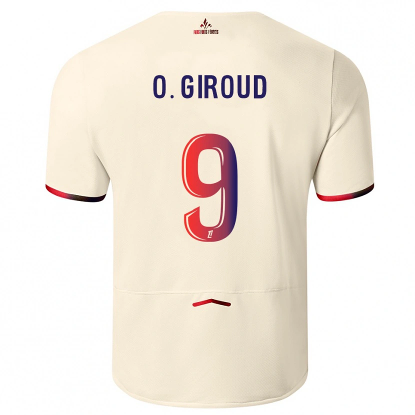 Danxen Hombre Camiseta Olivier Giroud #9 Blanquecino Rojo 2ª Equipación 2025/26 La Camisa México