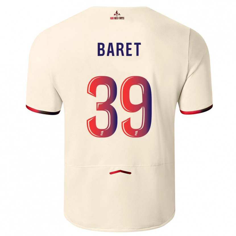 Danxen Hombre Camiseta Lilian Baret #39 Blanquecino Rojo 2ª Equipación 2025/26 La Camisa México