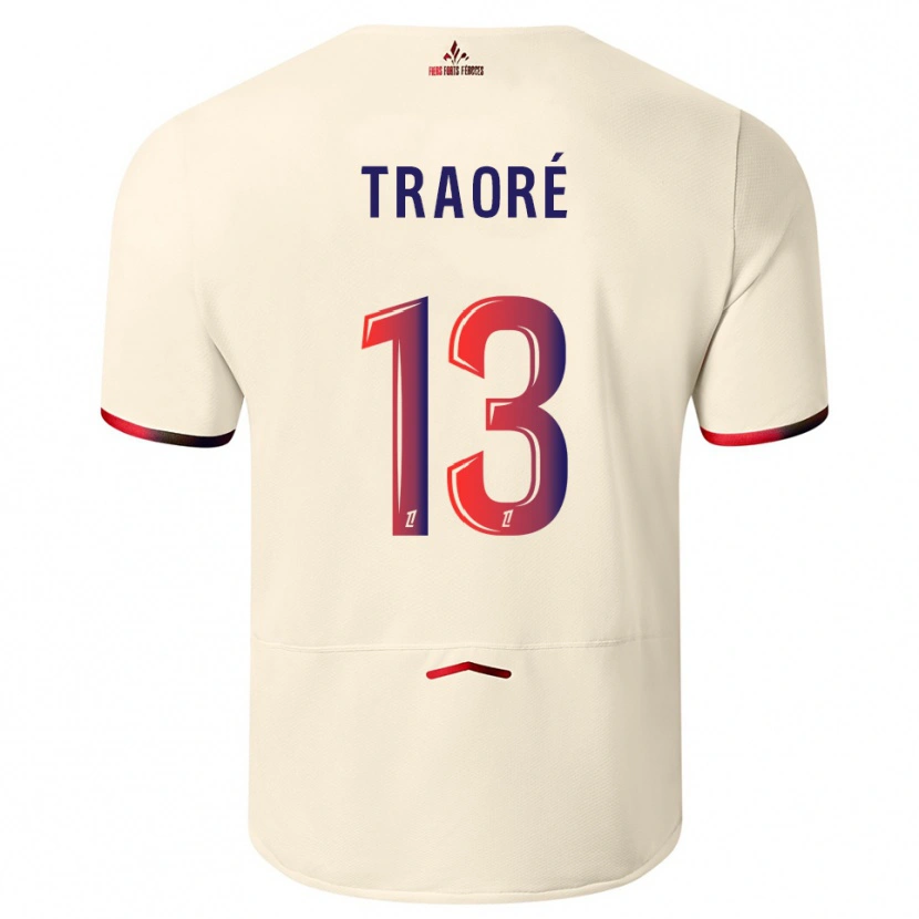 Danxen Hombre Camiseta Yéli Traoré #13 Blanquecino Rojo 2ª Equipación 2025/26 La Camisa México