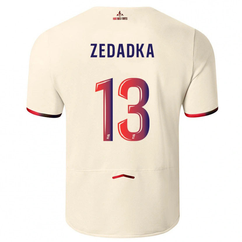 Danxen Hombre Camiseta Akim Zedadka #13 Blanquecino Rojo 2ª Equipación 2025/26 La Camisa México