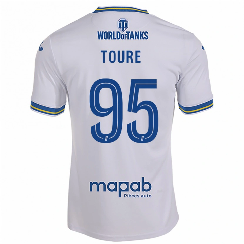 Danxen Hombre Camiseta Isaak Touré #95 Blanco Celeste 2ª Equipación 2025/26 La Camisa México