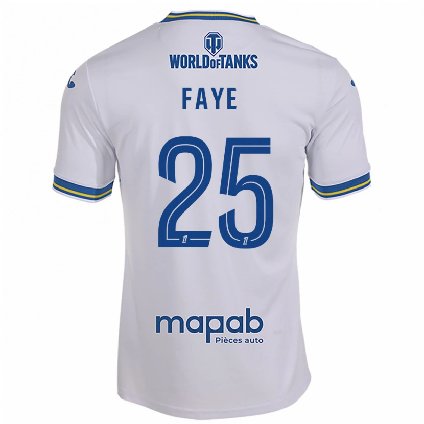 Danxen Hombre Camiseta Abdoulaye Faye #25 Blanco Celeste 2ª Equipación 2025/26 La Camisa México