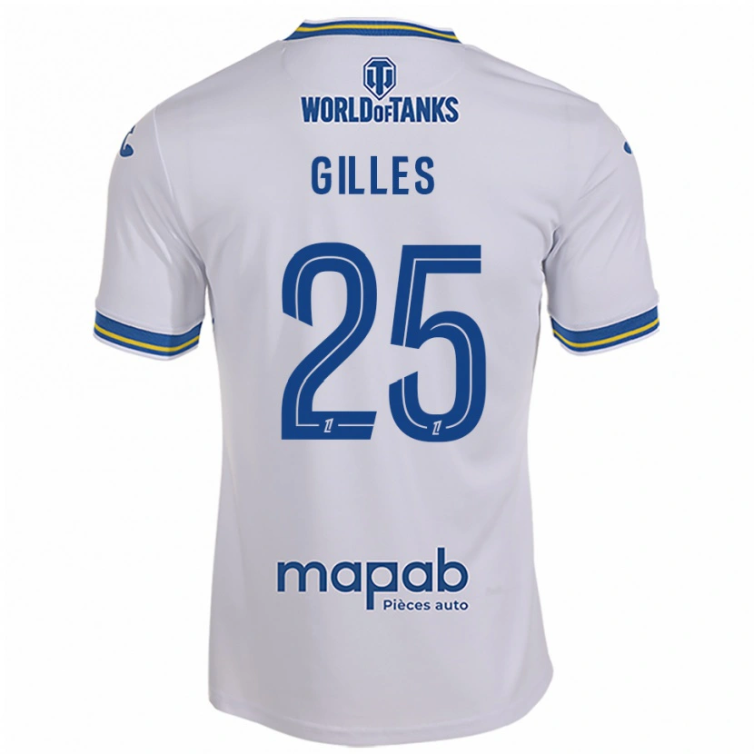 Danxen Hombre Camiseta Elodie Gilles #25 Blanco Celeste 2ª Equipación 2025/26 La Camisa México