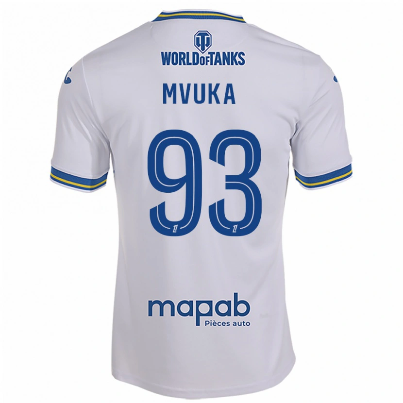 Danxen Hombre Camiseta Joel Mvuka #93 Blanco Celeste 2ª Equipación 2025/26 La Camisa México