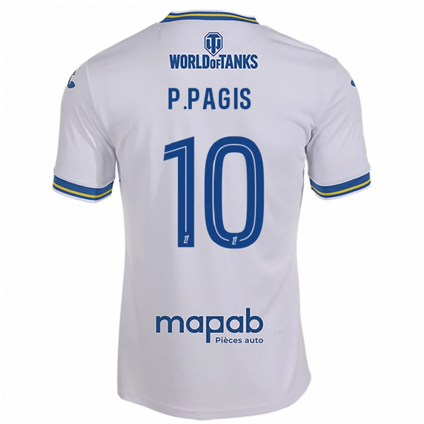 Danxen Hombre Camiseta Pablo Pagis #10 Blanco Celeste 2ª Equipación 2025/26 La Camisa México