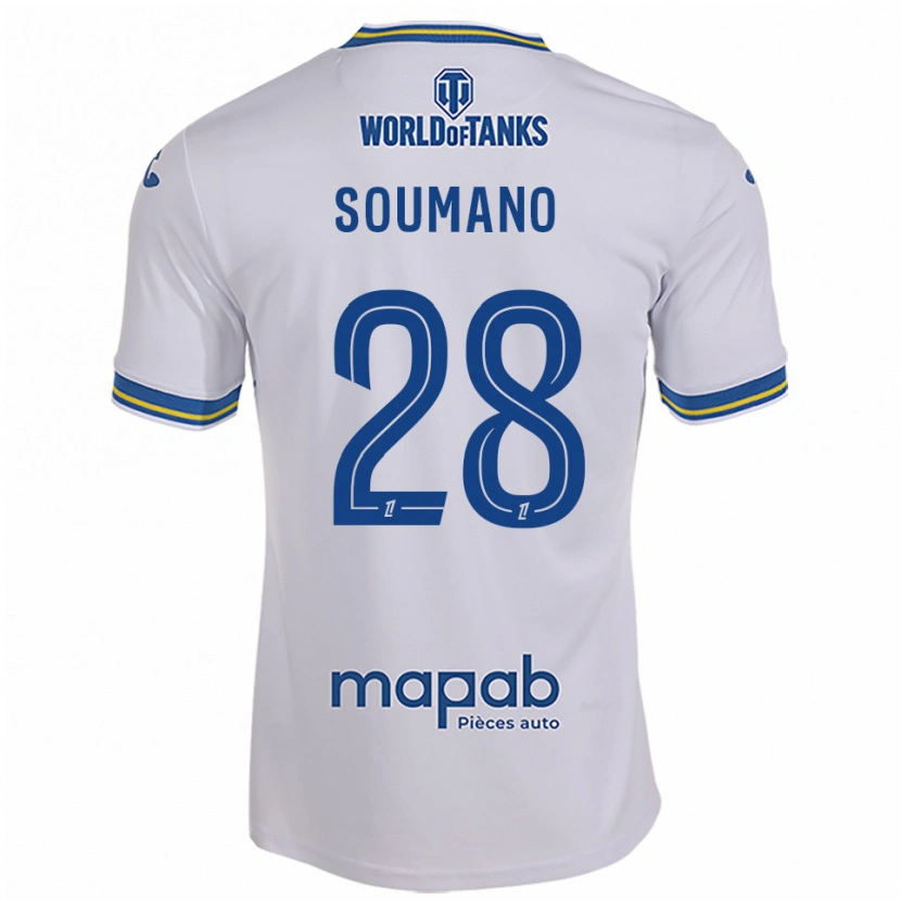 Danxen Hombre Camiseta Sambou Soumano #28 Blanco Celeste 2ª Equipación 2025/26 La Camisa México
