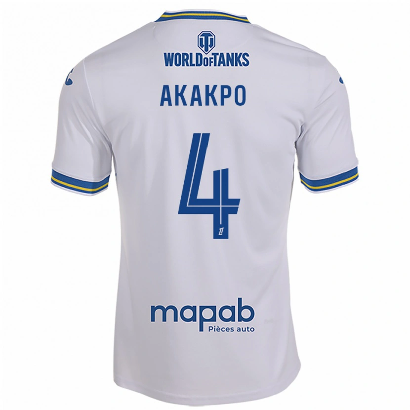 Danxen Hombre Camiseta Izak Akakpo #4 Blanco Celeste 2ª Equipación 2025/26 La Camisa México