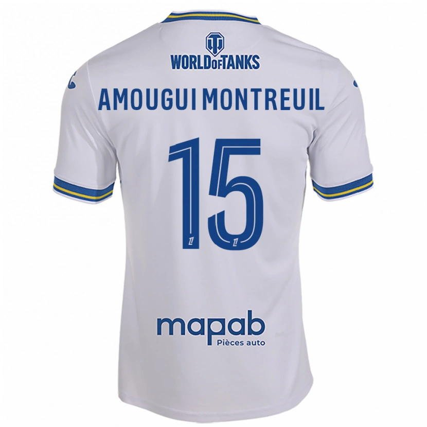 Danxen Hombre Camiseta Maceo Amougui Montreuil #15 Blanco Celeste 2ª Equipación 2025/26 La Camisa México