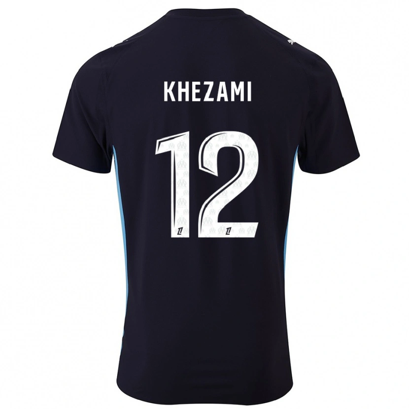 Danxen Hombre Camiseta Roselène Khezami #12 Negro Celeste 2ª Equipación 2025/26 La Camisa México