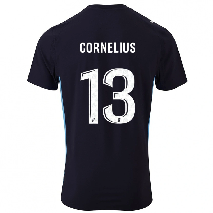Danxen Hombre Camiseta Derek Cornelius #13 Negro Celeste 2ª Equipación 2025/26 La Camisa México