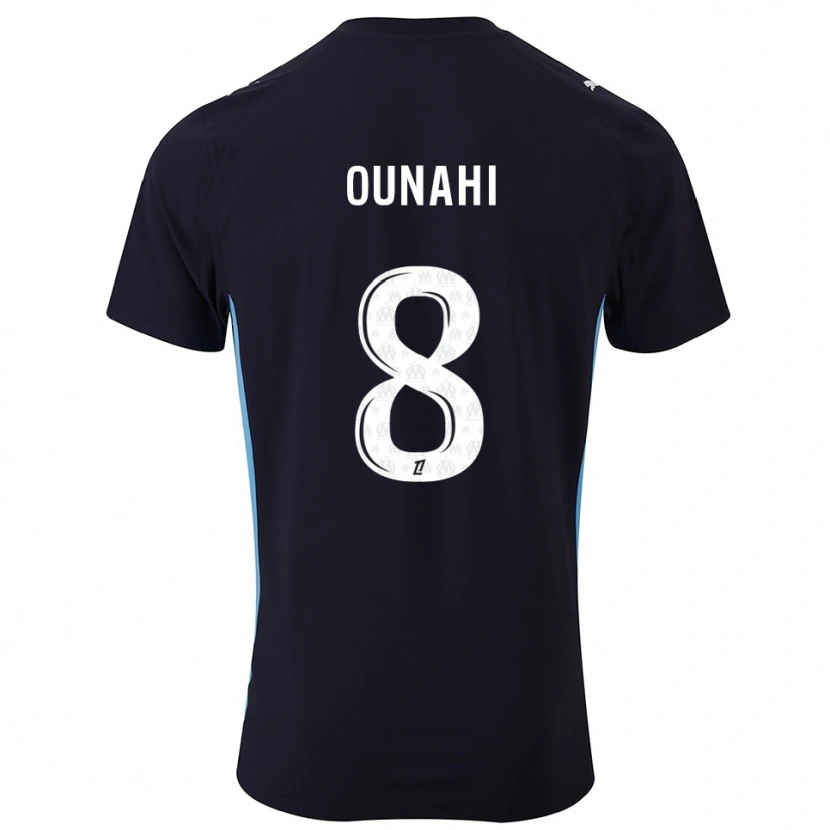 Danxen Hombre Camiseta Azzedine Ounahi #8 Negro Celeste 2ª Equipación 2025/26 La Camisa México
