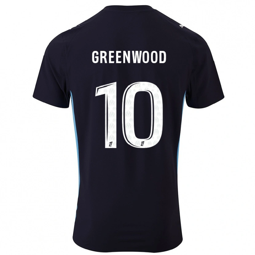Danxen Hombre Camiseta Mason Greenwood #10 Negro Celeste 2ª Equipación 2025/26 La Camisa México