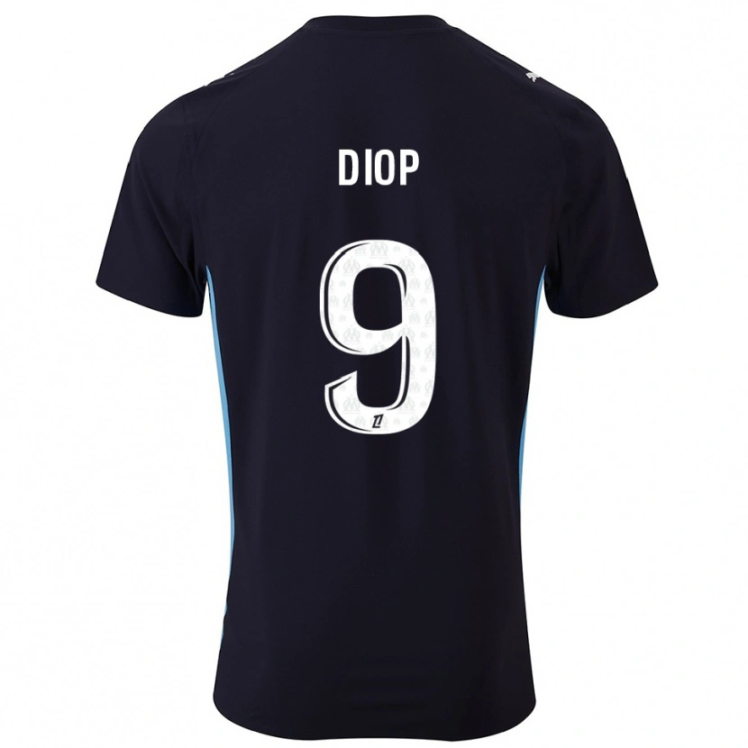 Danxen Hombre Camiseta Mama Diop #9 Negro Celeste 2ª Equipación 2025/26 La Camisa México