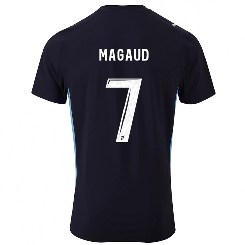 Danxen Hombre Camiseta Kyle Magaud #7 Negro Celeste 2ª Equipación 2025/26 La Camisa México