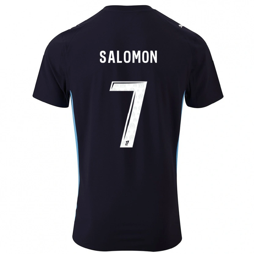 Danxen Hombre Camiseta Maëva Salomon #7 Negro Celeste 2ª Equipación 2025/26 La Camisa México