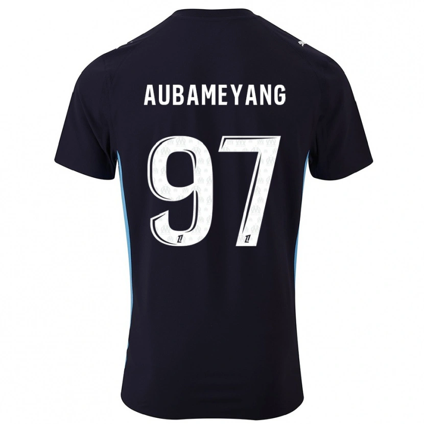 Danxen Hombre Camiseta Pierre-Emerick Aubameyang #97 Negro Celeste 2ª Equipación 2025/26 La Camisa México