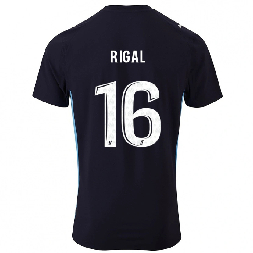 Danxen Hombre Camiseta Pablo Rigal #16 Negro Celeste 2ª Equipación 2025/26 La Camisa México