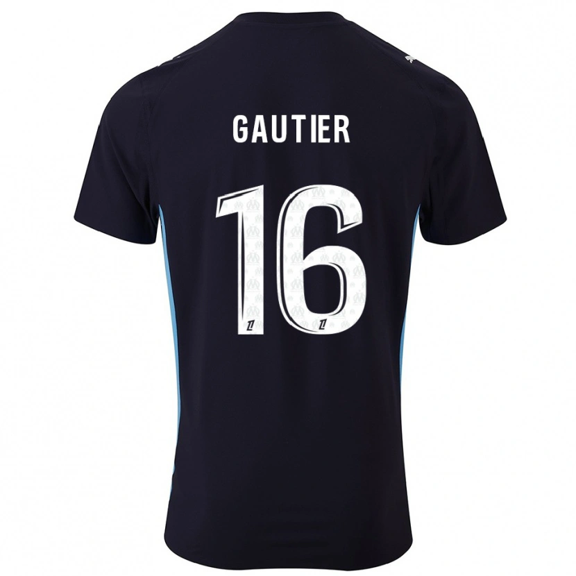 Danxen Hombre Camiseta Elisa Gautier #16 Negro Celeste 2ª Equipación 2025/26 La Camisa México
