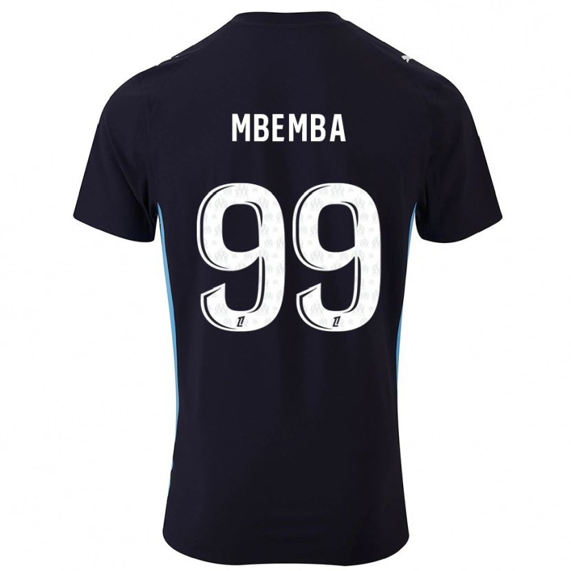 Danxen Hombre Camiseta Chancel Mbemba #99 Negro Celeste 2ª Equipación 2025/26 La Camisa México