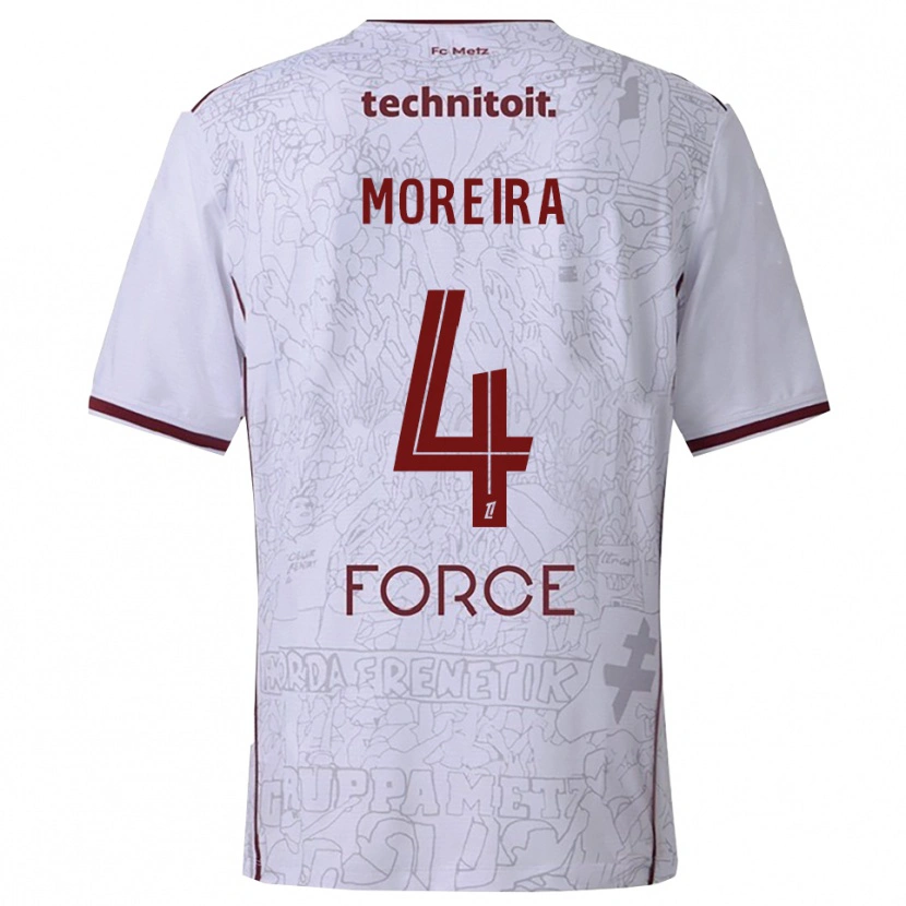 Danxen Hombre Camiseta Clara Moreira #4 Blanco Burdeos 2ª Equipación 2025/26 La Camisa México