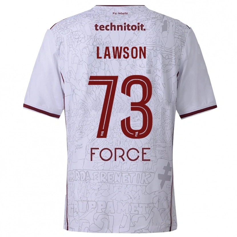 Danxen Hombre Camiseta Yannis Lawson #73 Blanco Burdeos 2ª Equipación 2025/26 La Camisa México