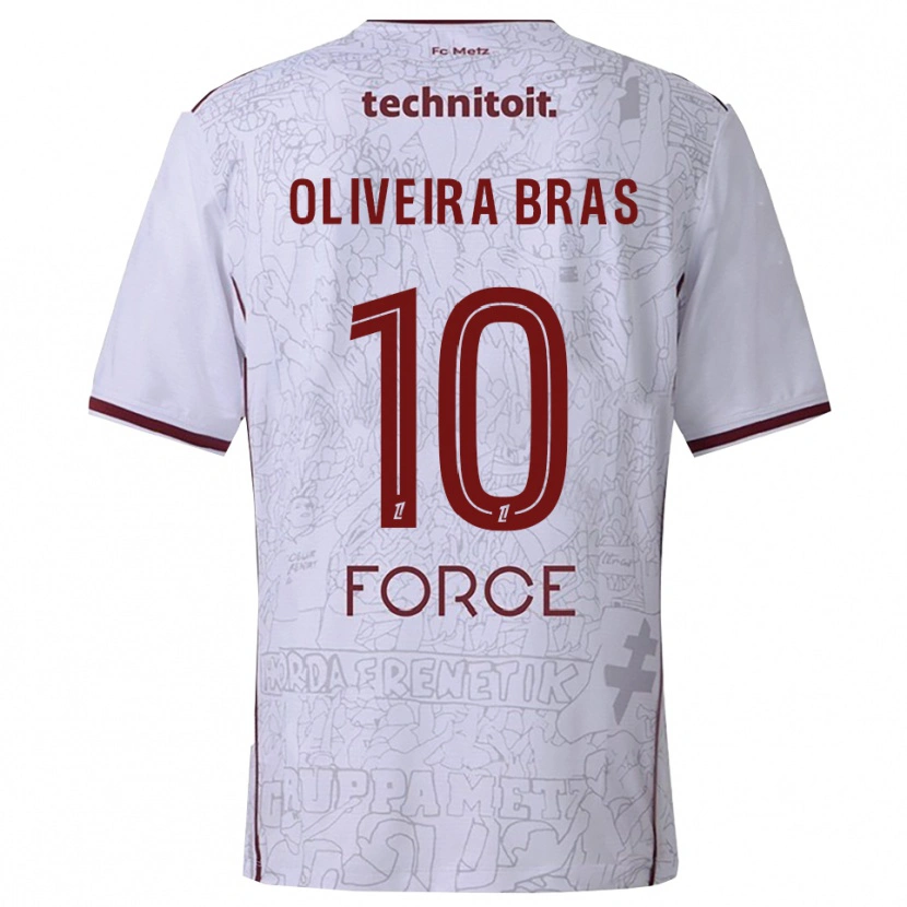 Danxen Hombre Camiseta Luisa Oliveira Bras #10 Blanco Burdeos 2ª Equipación 2025/26 La Camisa México