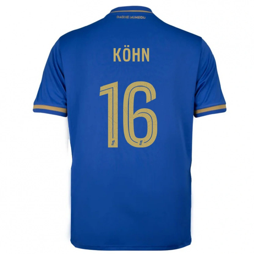 Danxen Hombre Camiseta Philipp Köhn #16 Azul Oro 2ª Equipación 2025/26 La Camisa México