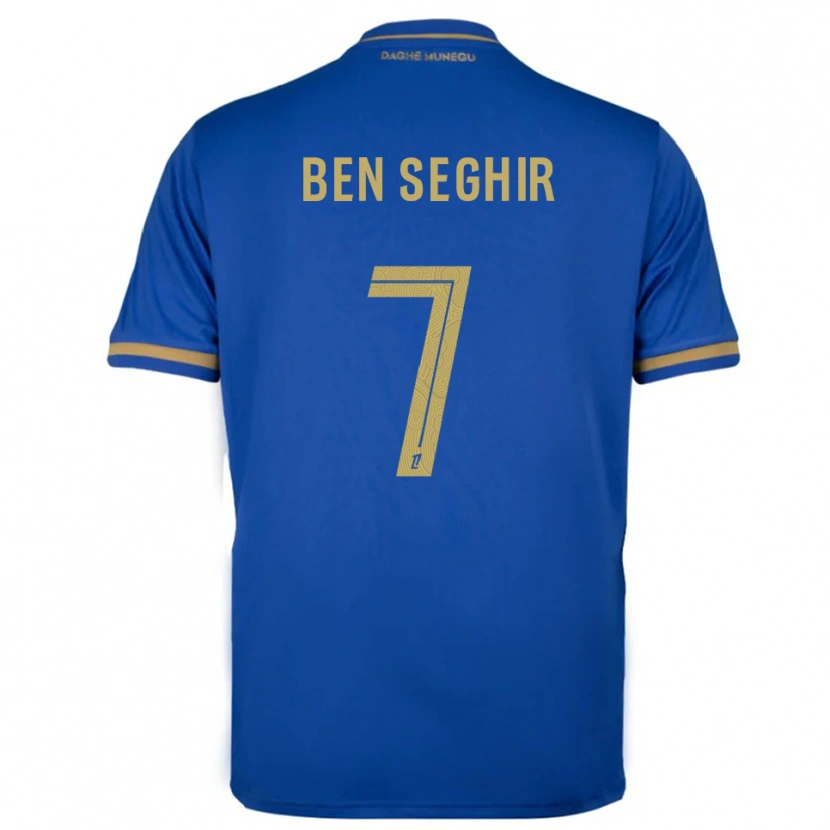 Danxen Hombre Camiseta Eliesse Ben Seghir #7 Azul Oro 2ª Equipación 2025/26 La Camisa México