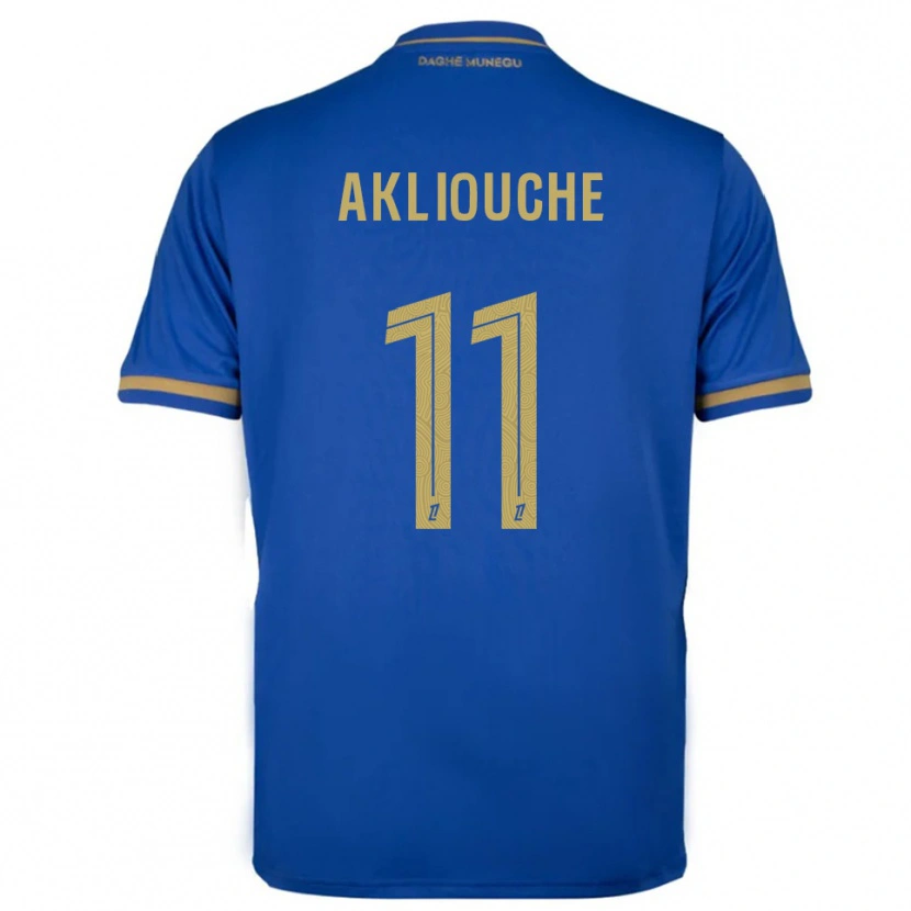 Danxen Hombre Camiseta Maghnes Akliouche #11 Azul Oro 2ª Equipación 2025/26 La Camisa México