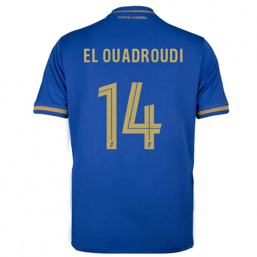 Danxen Hombre Camiseta Imrane El Ouaroudi #14 Azul Oro 2ª Equipación 2025/26 La Camisa México