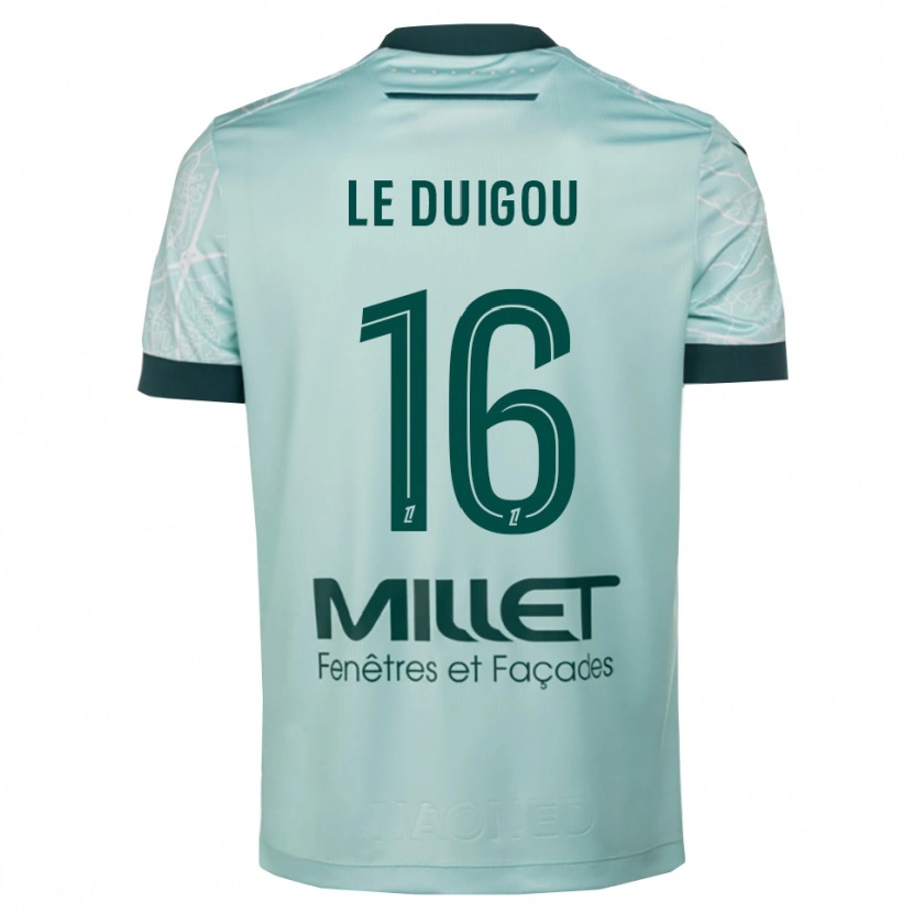 Danxen Hombre Camiseta Daniel Le Duigou #16 Verde Blanco 2ª Equipación 2025/26 La Camisa México